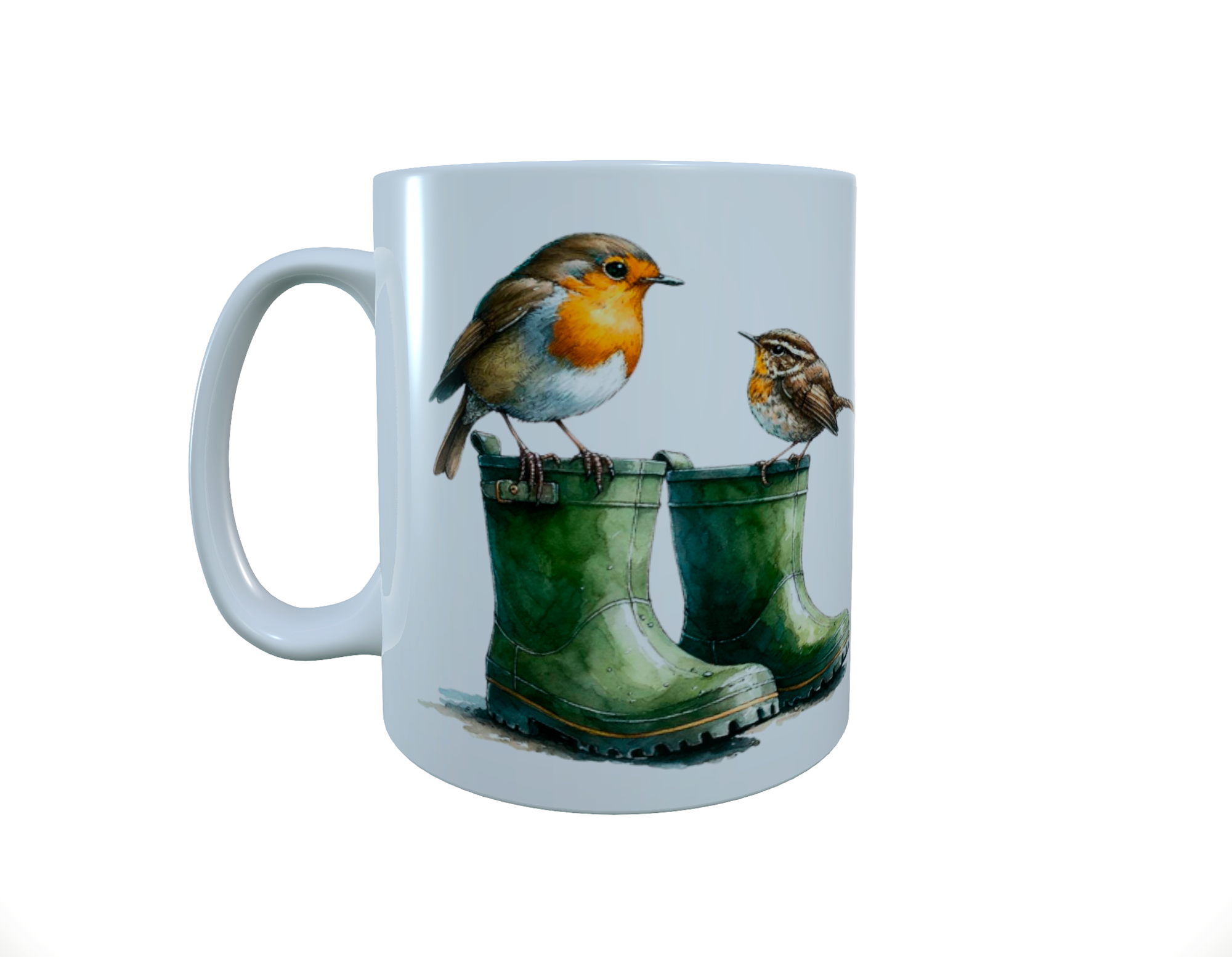Robin and Wren Ceramic Mug